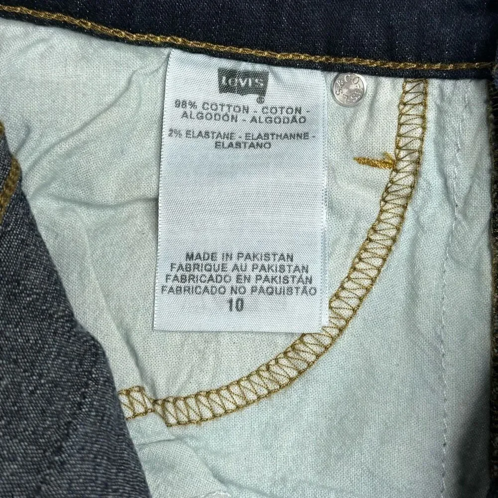 Levi’s dark wash 512 perfectly slimming Bermuda jean shorts size 10 - Picture 9 of 13